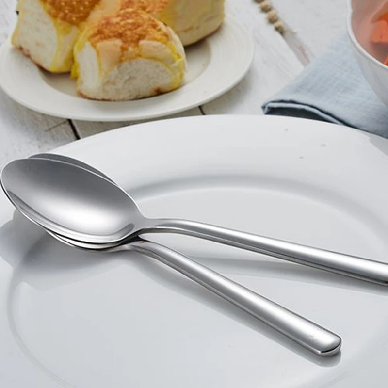 

Large Stainless Steel Buffet Serving Spoon Thickness Round Soup Rice Dinner Spoon Western Restaurant Bar Public Spoon