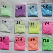 50 г/лот смешанные 5 цветов светящийся порошок фосфорный пигмент покрытие рукоделие декоративный материал, светится в темная пудра пигмент