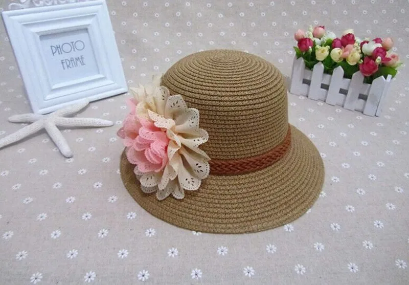 Новинка года, модная детская шляпа от солнца, весенне-летние кепки для девочек, для путешествий, предотвращаются, соломенные шляпы, размер 51-52 см, 6124