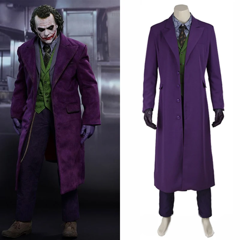 Batman The Dark Knight Cosplay Joker Costume Outfit Halloween Party Men ...