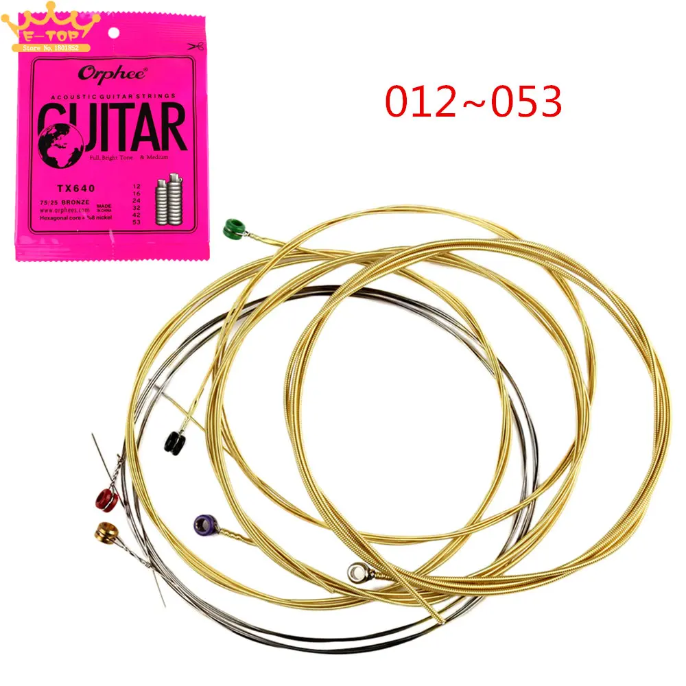 Acoustic Guitar String 6pcs/set 012 053 Phosphor Bronze Strings Nickel