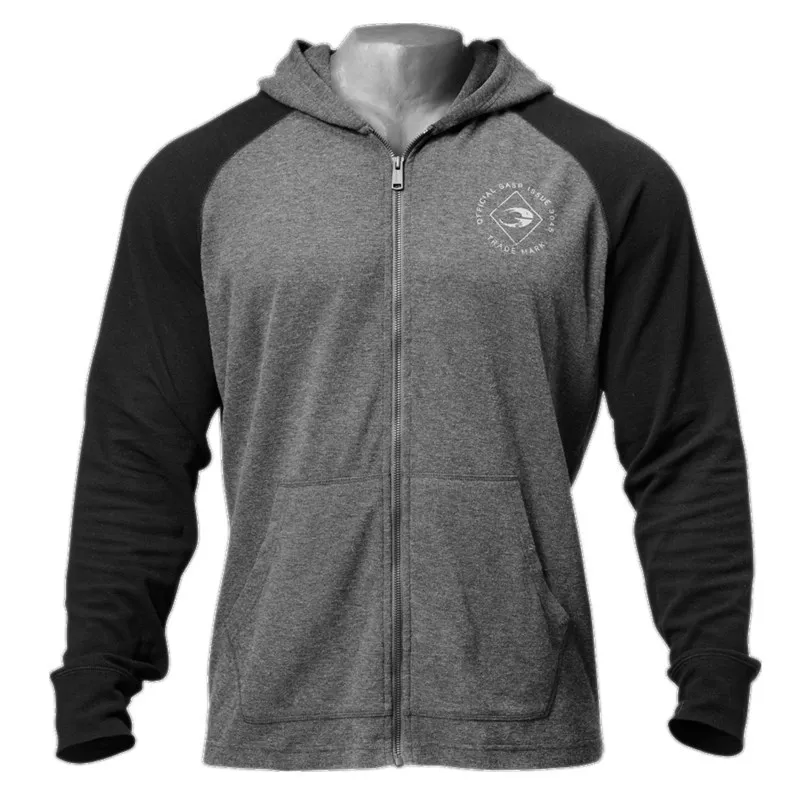 

Fitness Men Gyms Hoodies Sweatshirt Bodybuilding Hoody Zipper Casual Sweatshirt Men's Slim Fit Hooded black cotton hoodie Jacket