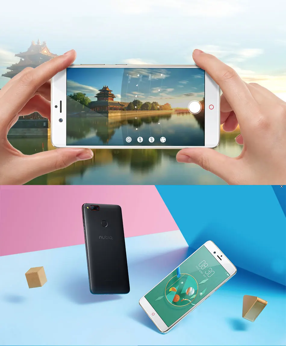 Мобильный телефон zte Nubia Z17 mini LTE 4G, 4 ГБ/6 ГБ ОЗУ, 64 Гб ПЗУ, 5,2 дюймов, четыре ядра, двойная камера заднего вида, 13 МП+ 13 МП, отпечаток пальца, NFC