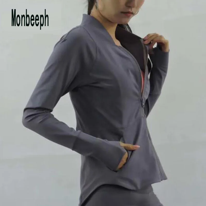  2019 MONBEEPH XS-XL Jacket Women Solid Striped Zip Up Casual Hooded New Jacket Clothing pocket Coat