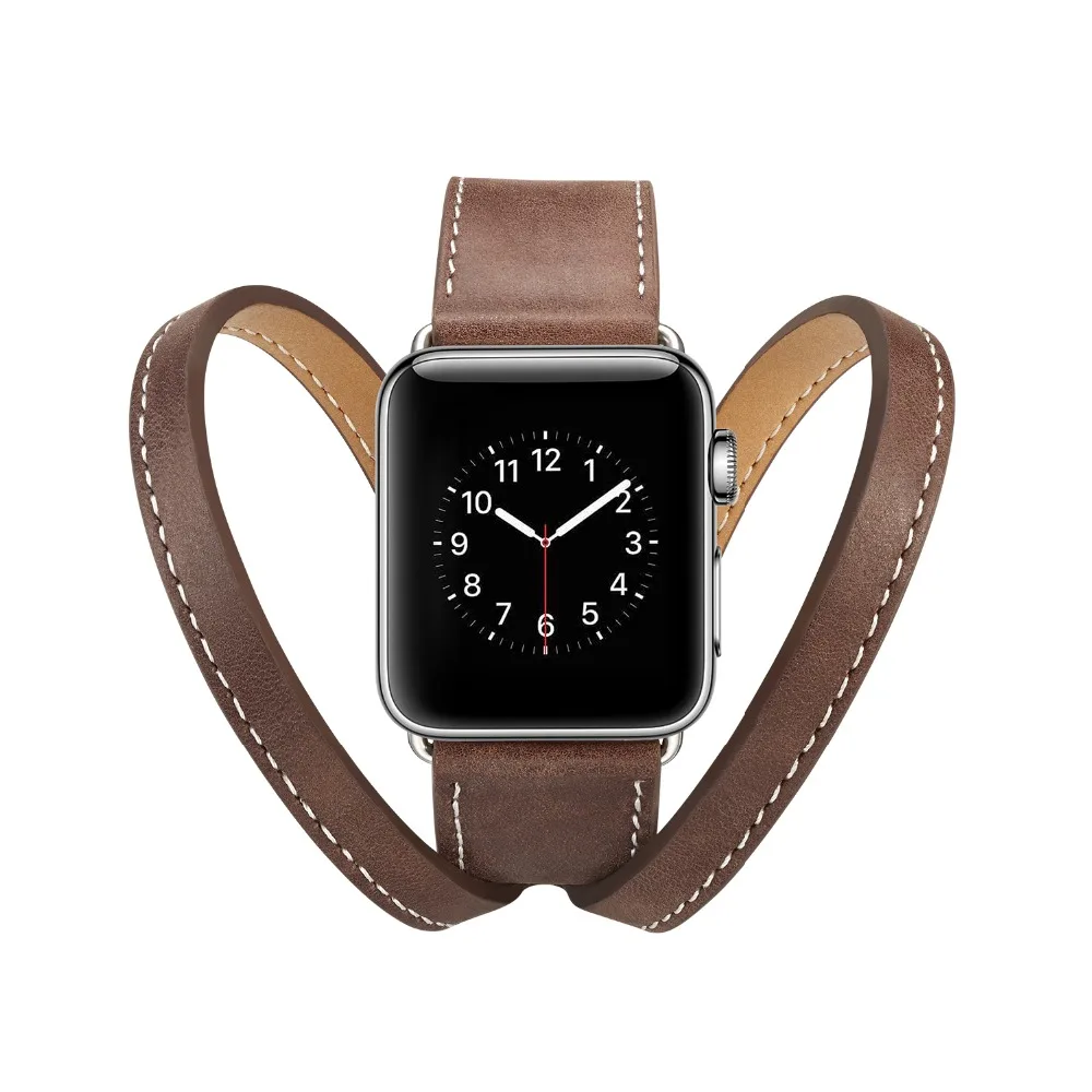 Ремешок браслет из воловьей кожи для Apple Watch 38 мм 40 42 44 iWatch Series 2 3 4 5 натуральная