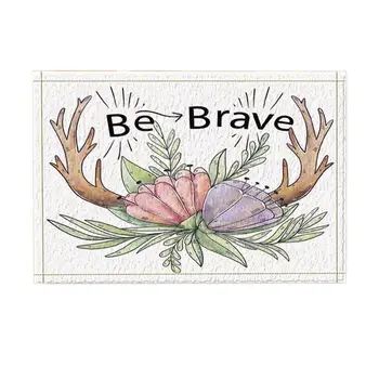

Watercolor Flower with Leaves Bath Rugs, Non-Slip Doormat Floor Entryways Indoor Front Door Mat, Kids Bath Mat