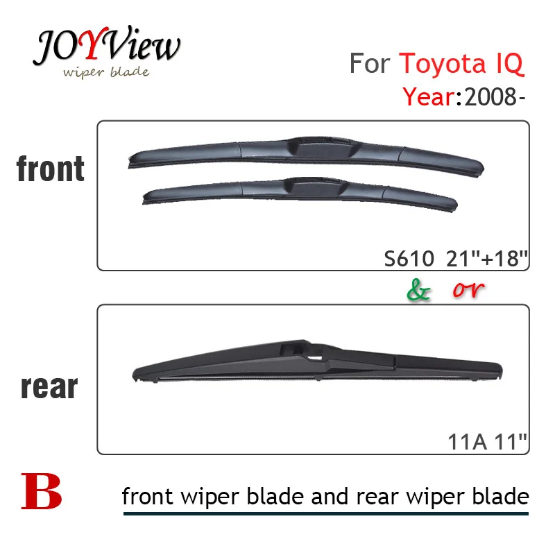 S610 21"+18" FRONT WIPER BLADE AND 11A REAR WIPER BLADE FIT FOR 2008