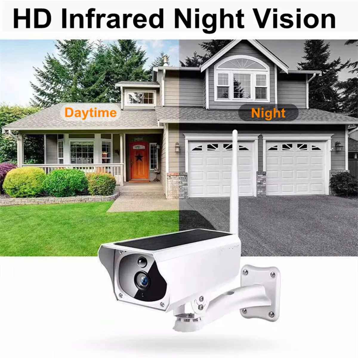 

1080P HD 2.0MP WIFI IP Camera Wireless Solar Waterproof Security Surveillance Solar Powered 32G Memory Card Alarm Function