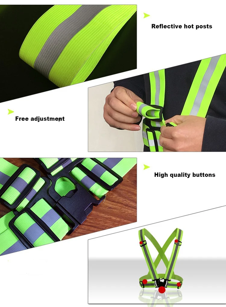 Refletivo de Segurança Reflectoras para Pulso Pacote de 2 de Alta Visibilidade Colete Ajustável Leve Elásticas Bandas Tornozelo Braço Perna 7 Cheap Roupas de segurança