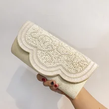 Luxury Women Evening Bags Fashion Pearl Beaded Diamond Women Designers Box Clutch Bag Bridal Wedding Purse Handbag Shoulder Bag luxury handbag evening bag diamond flower hollow clutch designer bag box relief acrylic banquet party purse women shoulder bags