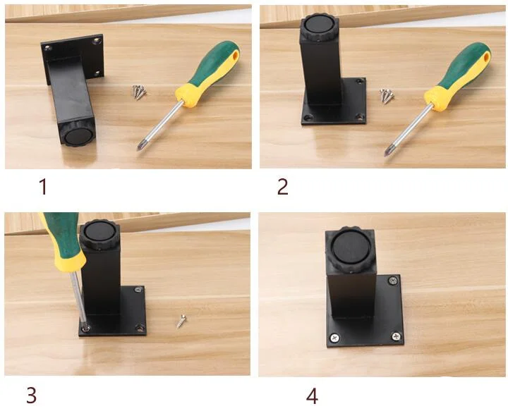 Высокое качество мебельные ножки 3-40 см Черный алюминиевый опорный коврик Регулируемый журнальный столик шкафы шкаф кровать ножки мебель