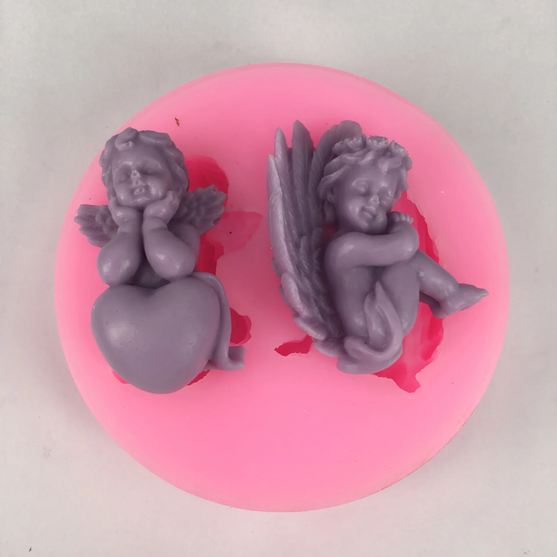 Heart Angel Silicone Soap Mould Food grade 3d Child Chocolate sugarcraft cake decorating mold DIY Soap Making Molds