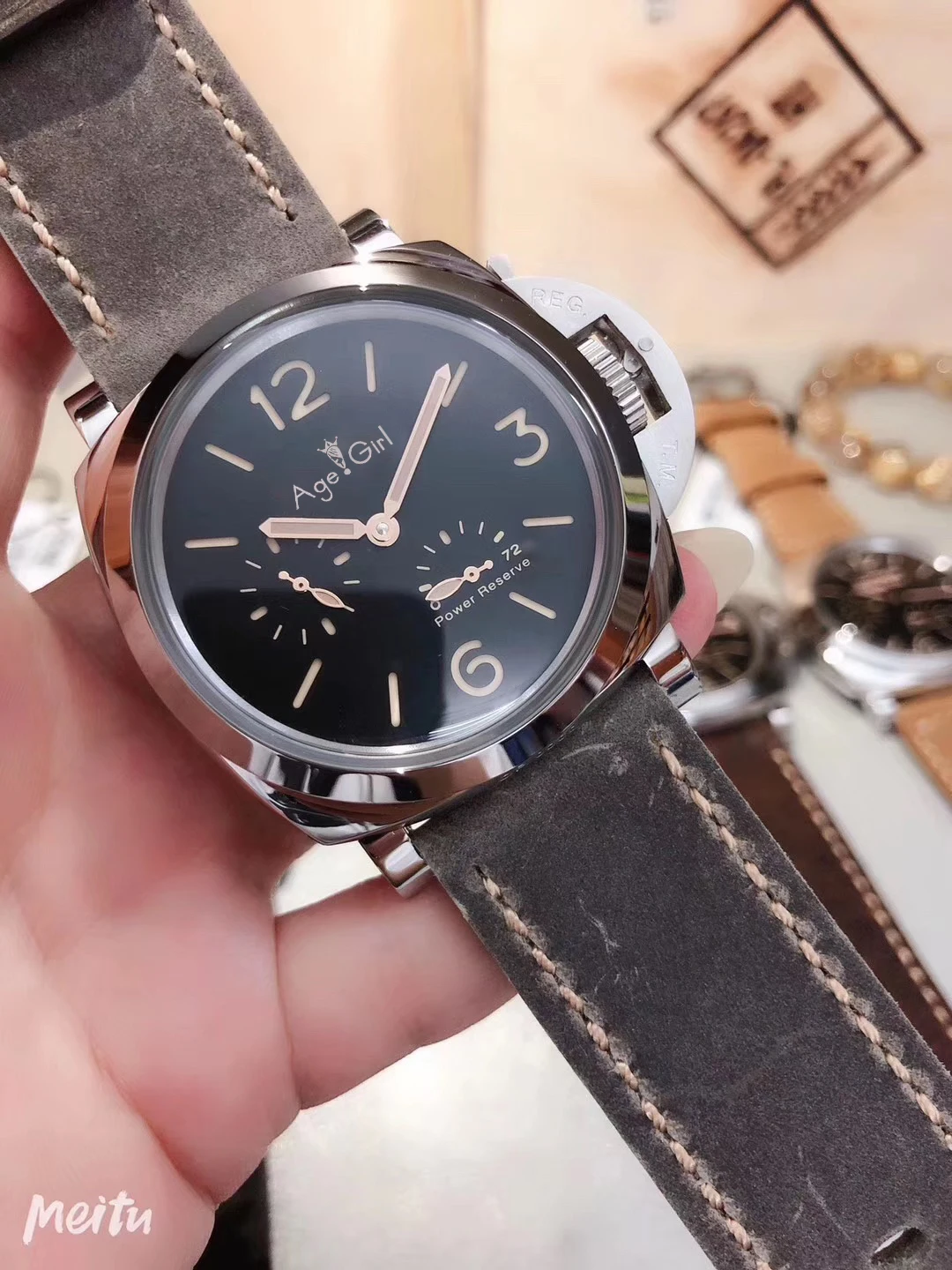 

Luxury Brand New Men Automatic Mechanical Sapphire Stainless Steel Silver Black Grey Cow Leather Power Reserve Luminous Watches