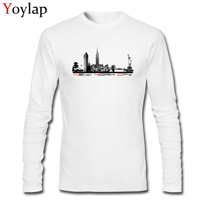 2017 Нью Йорк город Skyline Модный дизайн мужские Топы И Футболки хлопковая футболка с