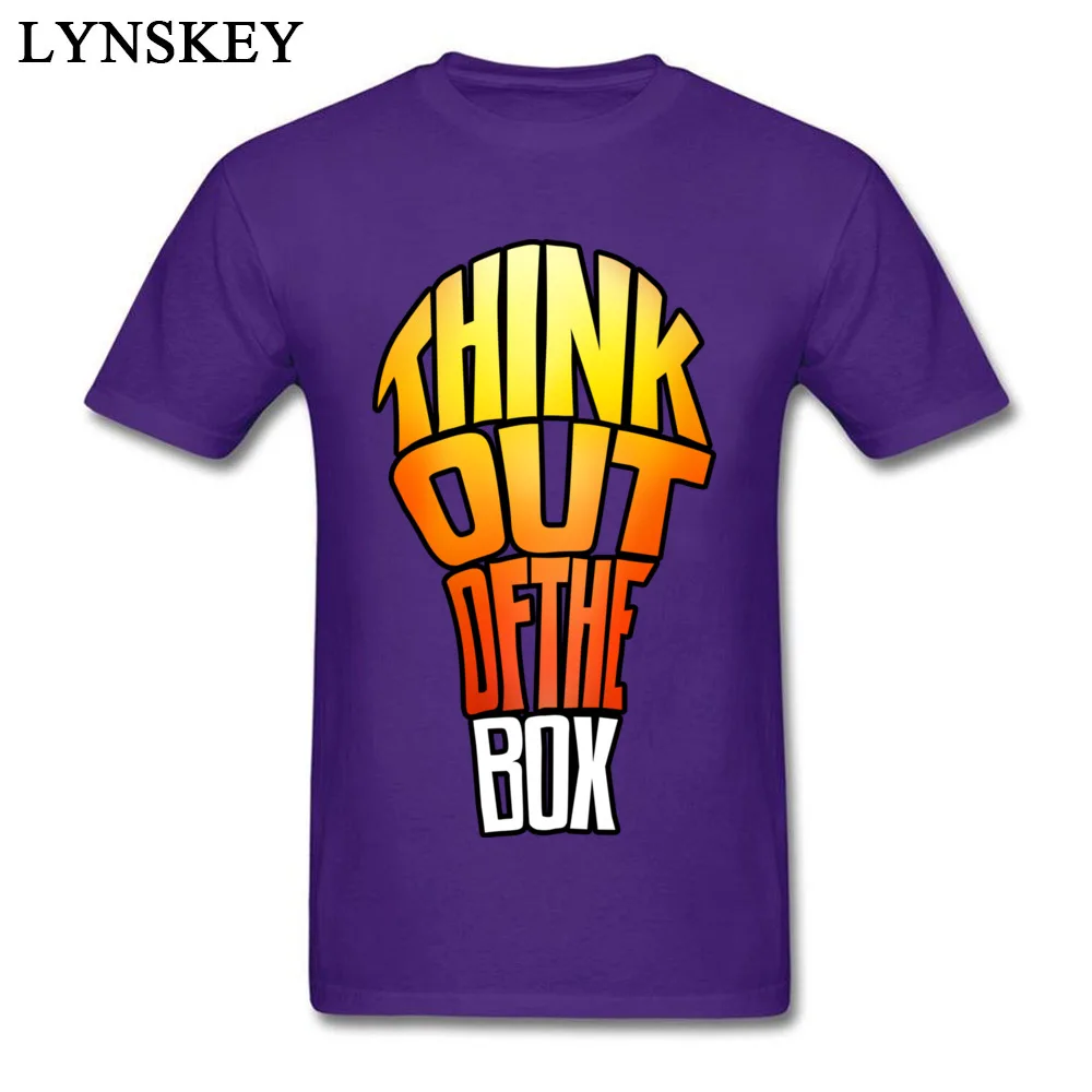 Men T-shirts Summer Custom Short Sleeve Summer/Autumn Tops Tees Rife Round Neck 100% Cotton Sweatshirts Think Out of the Box Think Out of the Box purple