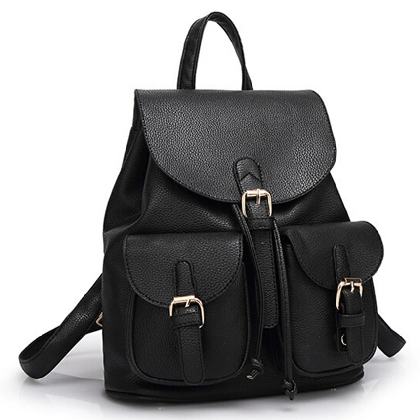 Nouveau Femmes Sac À Dos En Cuir Noir Bolsas Mochila ...