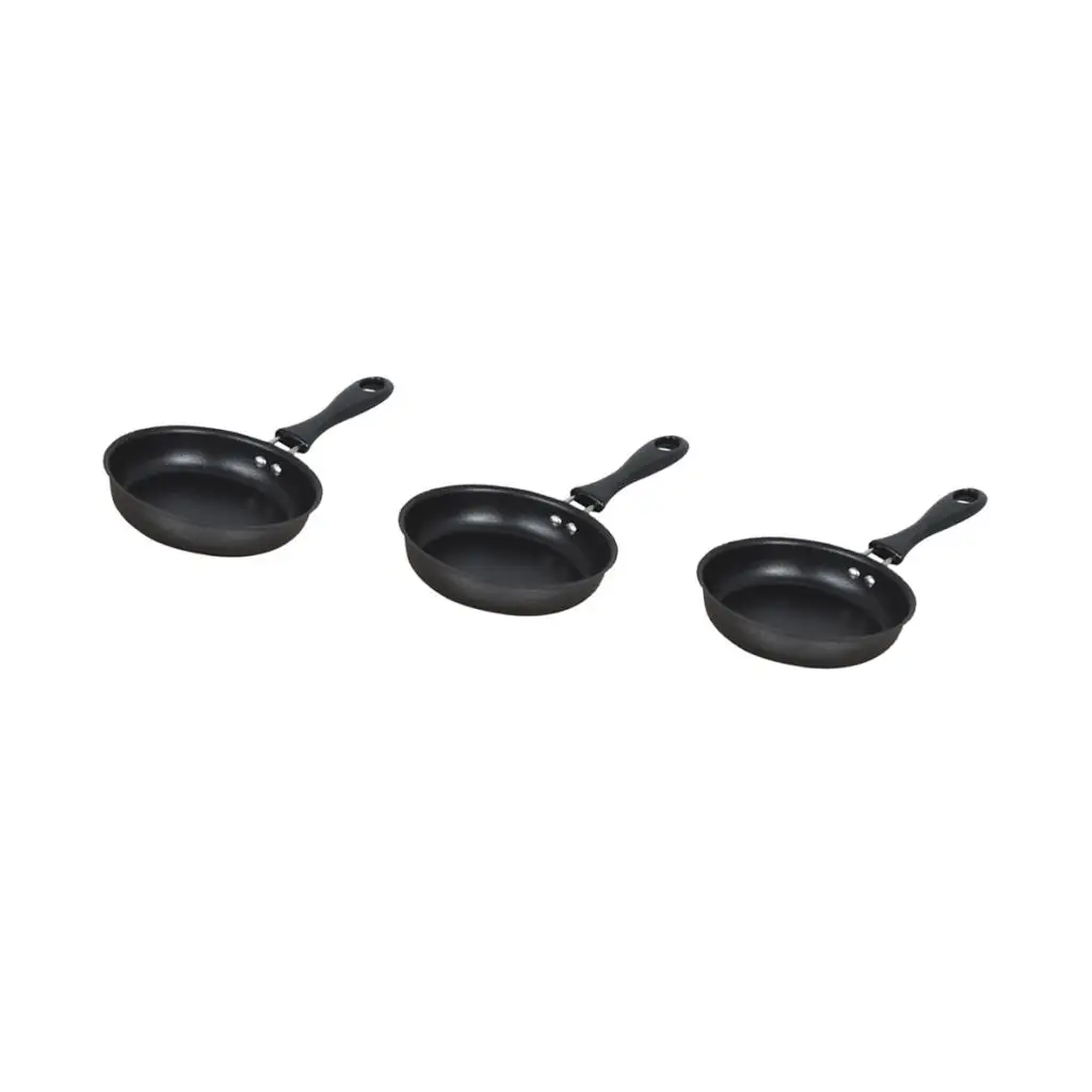 3 pieces 12cm Mini Non-stick Round Frying Pan Egg Pan Iron Coating Cookware