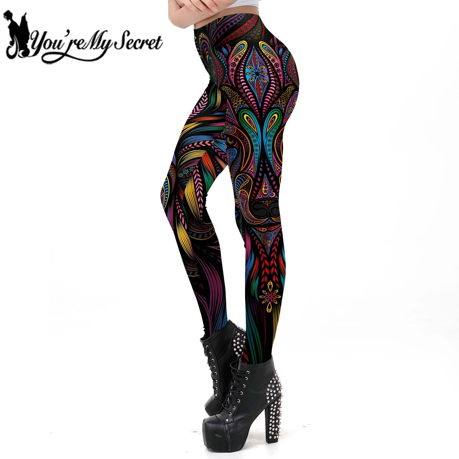 [You're My Secret]  Hot Sale Mask Paisley Mandala Skull Leggings For Women Leggins Digital Print Sexy Fantastic Ankle Pants yoga pants for women