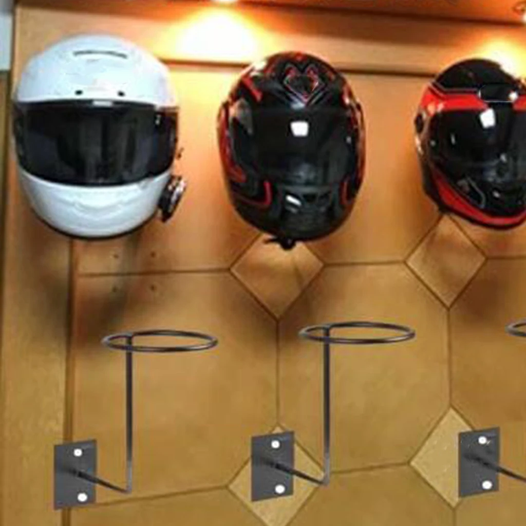 Helmet Holder Wall-Mounted Display Rack Bike Storage Hanging Bracket Hanger