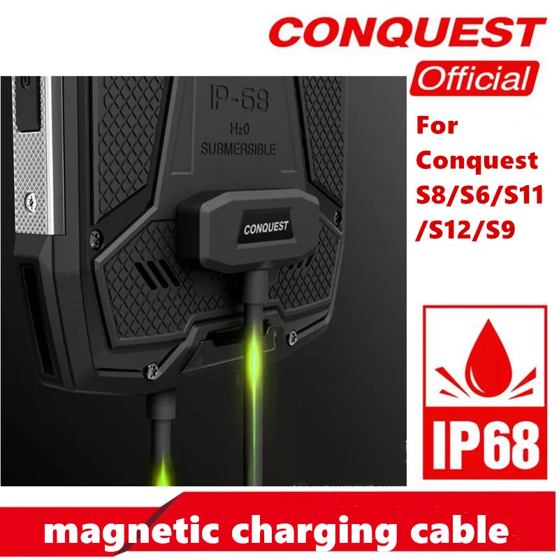 100% оригинальный магнитный кабель для CONQUEST S6/S8/S9/S11/S12 Быстрая зарядка прочного