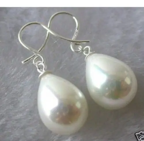 

Hot sale new Style >>>>Pretty white sea shell pearl dangle earring pair