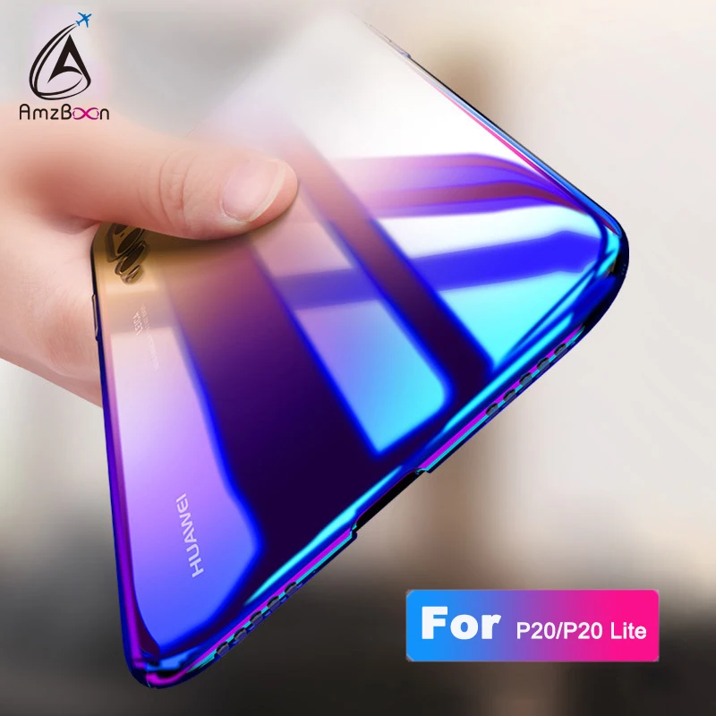 AmzBoon чехол для huawei P20Pro Роскошные Аврора градиент Цвет Прозрачная крышка P20 Lite