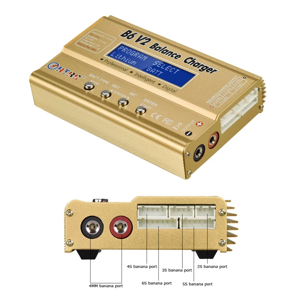 HTRC B6 V2 80 Вт баланс зарядное устройство батарея Dis зарядное устройство и 15 в 6A AC адаптер питания LiHV LiPo LiIon LiFe NiCd NiMH PB RC зарядное устройство