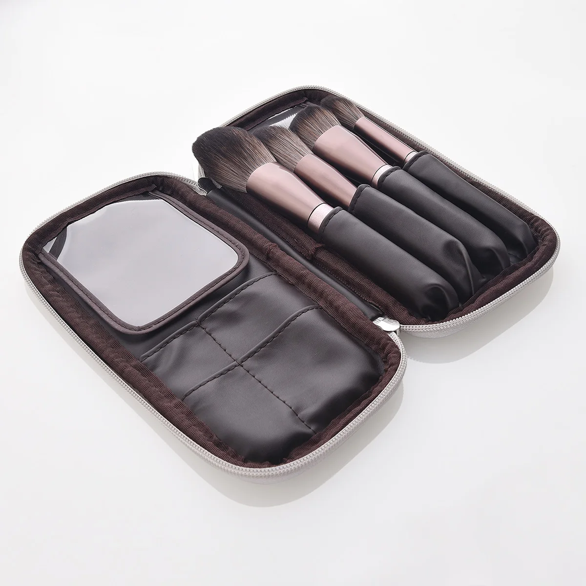 

Makeup Brush Bag Cosmetic Brushes Pouch PU Leather Makeup Brush Holder Bag For Home Travel