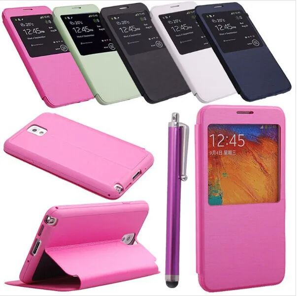 NEW Flip Leather View Wallet Stand Case Cover for Samsung galaxy note3 III n9000 New Phone Cases |