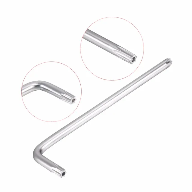 Uxcell Hot Sale 1 Pcs Long Tamper Proof Torx Star Key Bit Wrench L-Shape Nickel Plated T30