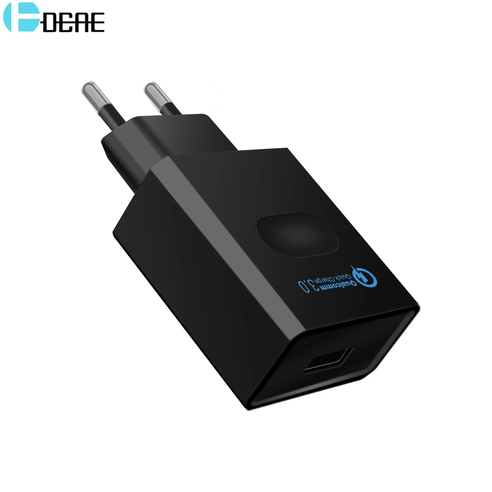 

DCAE 18W Phone Charger Quick Charge 3.0 Fast Mobile Phone Charger Travel Wall Adapter for iphone X Samsung Galaxy S8 S9 Xiaomi