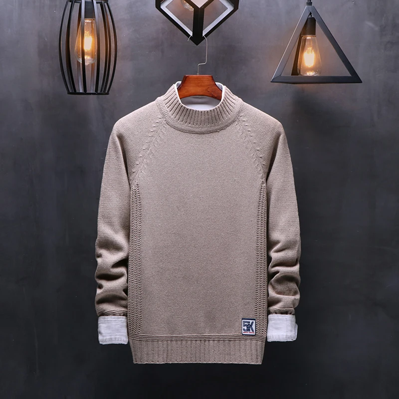 2018 Осенне-зимняя обувь новые модные свитер сплошной цвет диких Warmknitting свитер Для мужчин Повседневное бренд Для мужчин тренд Размеры M-2XL 986