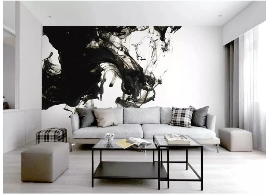 3d壁紙カスタム任意のサイズ壁画壁紙黒と白の夢のような煙効果水墨画テレビの背景3d壁画壁紙 壁紙 Aliexpress