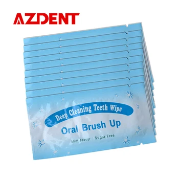 

150pcs AZDENT Teeth Wipe Oral Brush Up Teeth Whitening Dental Lab Finger Whitening Deep Cleaning Wipes Dental Tooth Hygiene