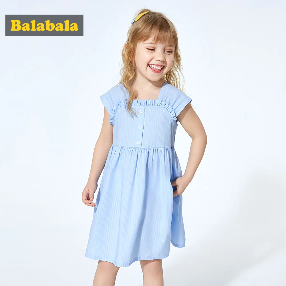 BalabalaChildren's wear платья с открытыми плечами для девочек на лето 2019 Новое Детское