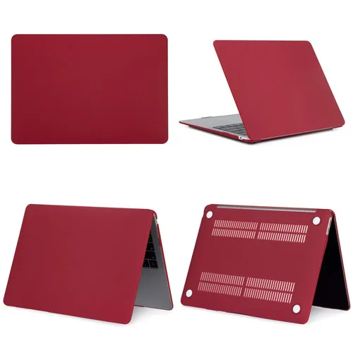 Матовый чехол для ноутбука Apple MacBook Air retina Pro 11, 12, 13, 15 дюймов, чехол для MacBook 13,3, 15,4 дюймов, защита сенсорной панели - Цвет: Matte Red Wine