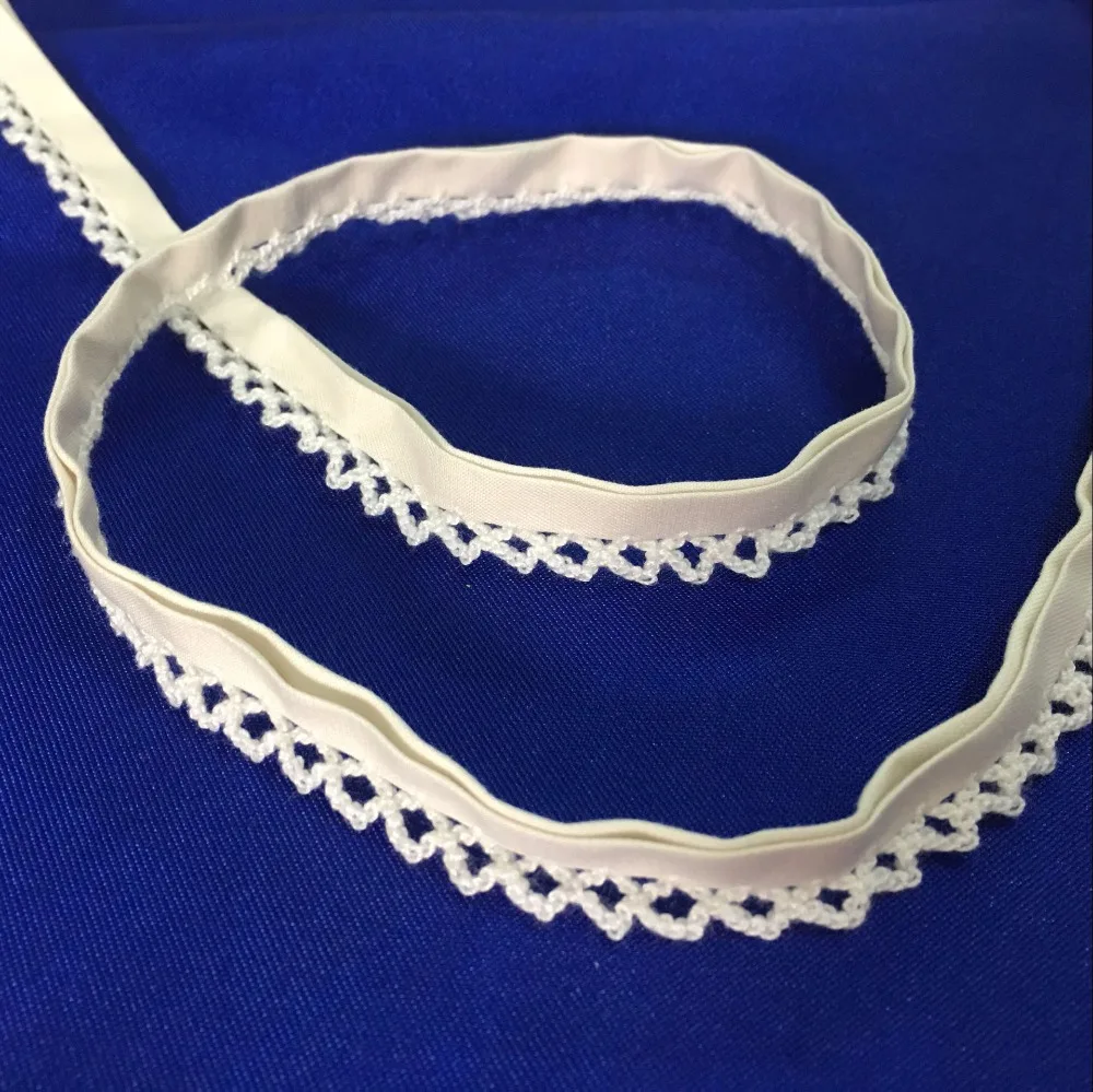 1.2cm Ribbon Trim Sewing Cotton bing with lace Apparel Sewing