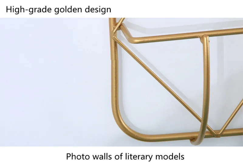 Настенный INS Золотой кованый стеллаж для хранения с сеткой, доска для сообщений, фото, сделай сам, полки для стен, украшения для дома, спальни, Органайзер
