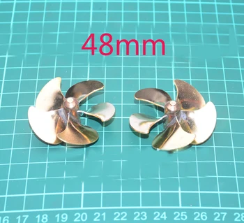 

1PC 1:100 Destroyer Model 5-blade Brass Propeller Aperture M4 Dia 48mm Positive/Reverse Paddle for DIY Remote Control Boat