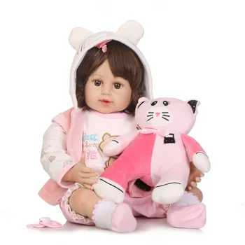 

NPKCOLLECTION Reborn Baby Doll Cloth Body Silicone Vinyl Adorable Lifelike Toddler Baby Bonecas Girl Kid Bebes Reborn