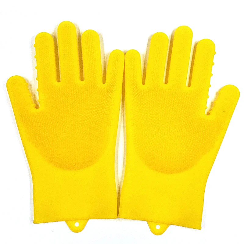 1 пара волшебных силиконовых чистящих перчаток с чистящей щеткой кухонные перчатки для мытья посуды перчатки для уборки автомобиля щетка для домашних животных