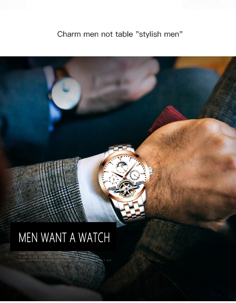 Для мужчин автоматические механические часы модные повседневное нержавеющая сталь Военная Униформа Спорт Элитный бренд Self-Wind