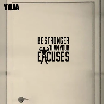 

YOJA 24*20.8CCM Gym Motivation Quote Bodybuilding Home Room Decor Wall Stickers Muarl Door Decals D2-0032