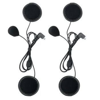 

2 pcs Type-C interface Fodsports soft earphone and microphone work for BT-S2 BT-S3 motorcycle helmet bluetooth intercom headset