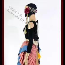 Бархатный толстый шанс Племенной чоли танец живота падение с длинным рукавом Топ племенной танец FA63