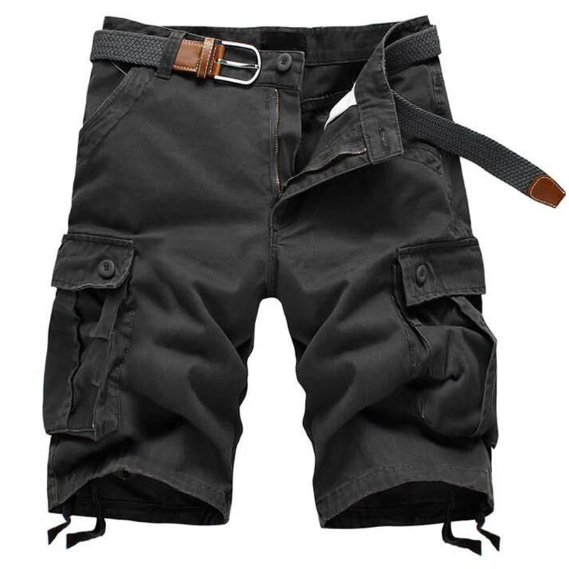 Мужские шорты кэжуал летние прямые уличные военные бриджи, бермуды masculina мужские с несколькими карманами тактические короткие брюки