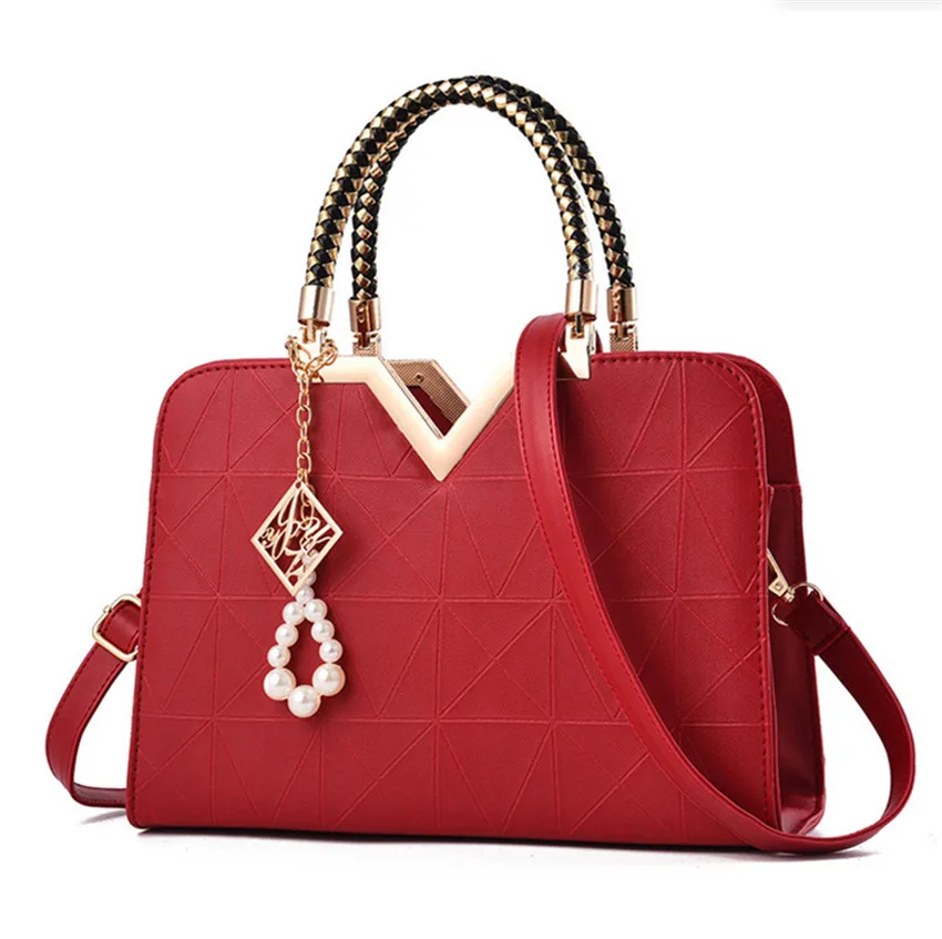 Сумки для женщин и дам женские кожаные сумки через плечо для женщин - Цвет: Красный