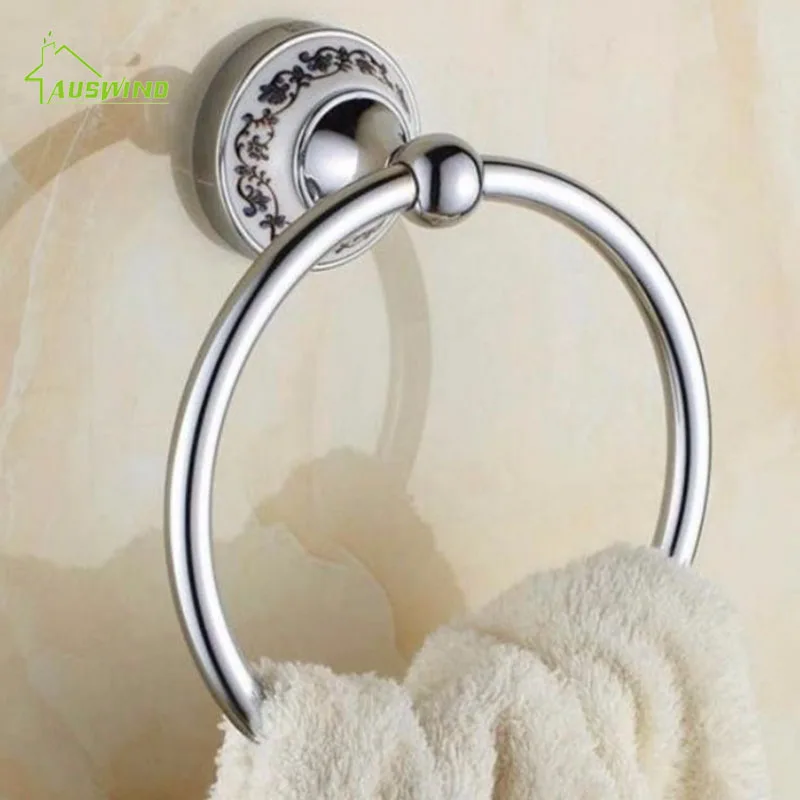 Polished Bathroom Hardware Sets Chrome Silver Bathroom Accessories Set Ceramic Base Bathroom Products Wall Mounted