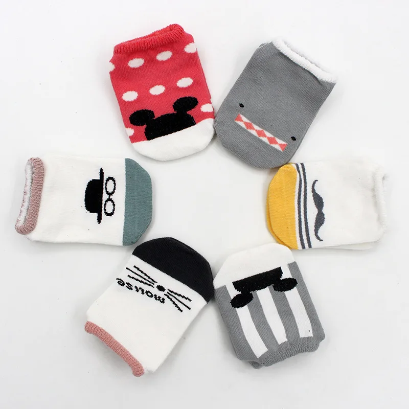 Hot! ! ! Cartoon Baby Boat Socks 100% Cotton Non-slip Floor Socks Newborn Comfort Socks Baby Accessories