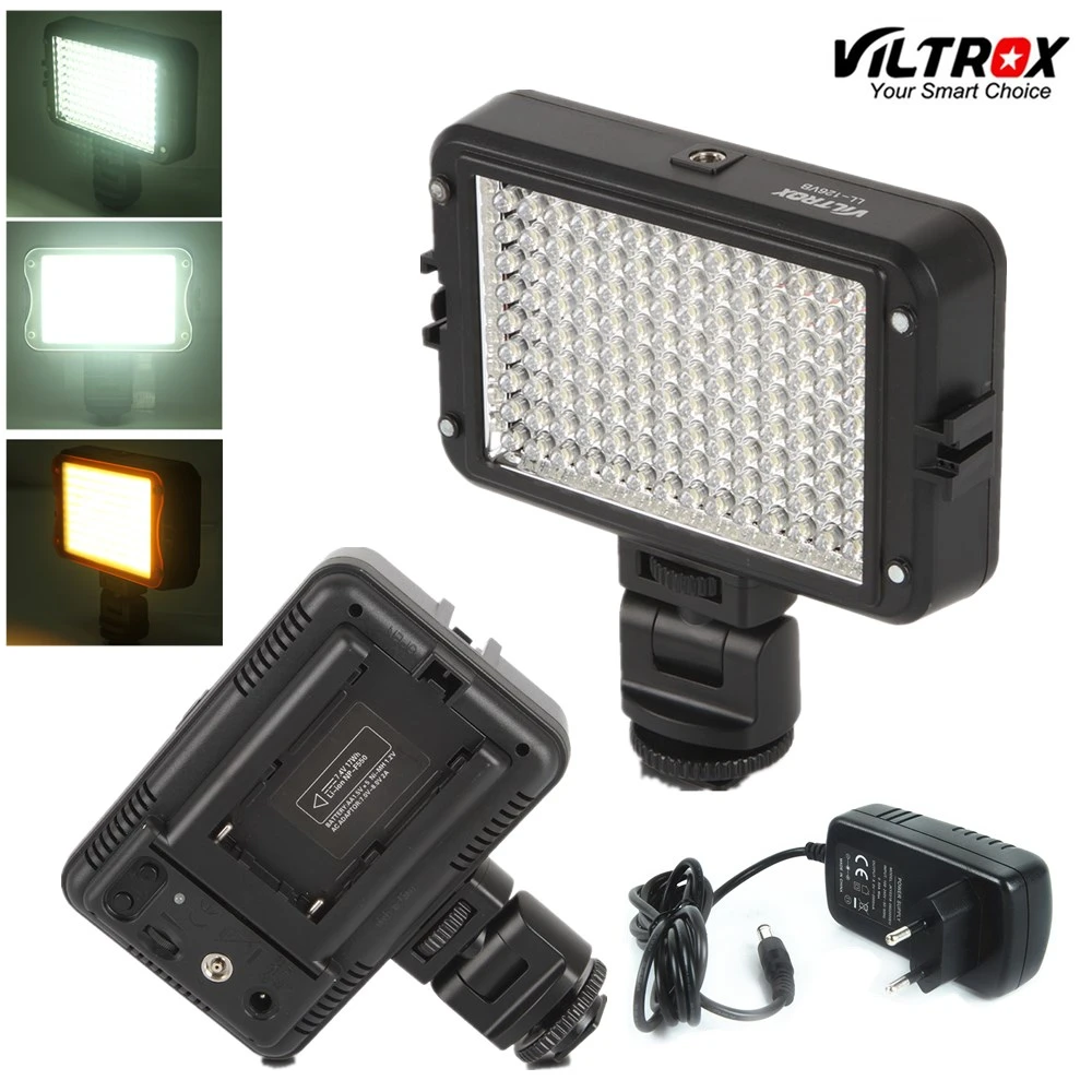 Viltrox LL 126VB luz LED para vídeo iluminación foto Cámara 5400K lámpara  LED + adaptador DC para cámara Facebook YouTube| | - AliExpress